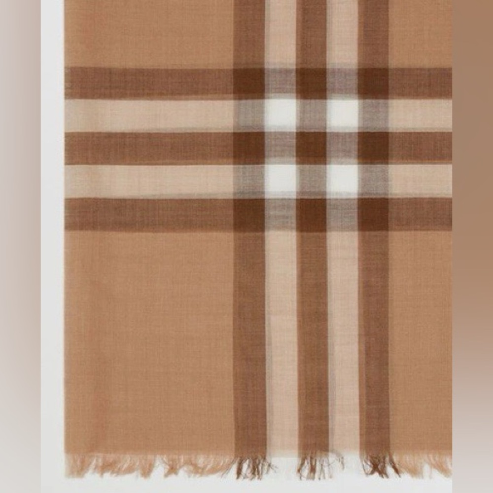 Burberry Tan Plaid Scarf - Picture 3 of 9